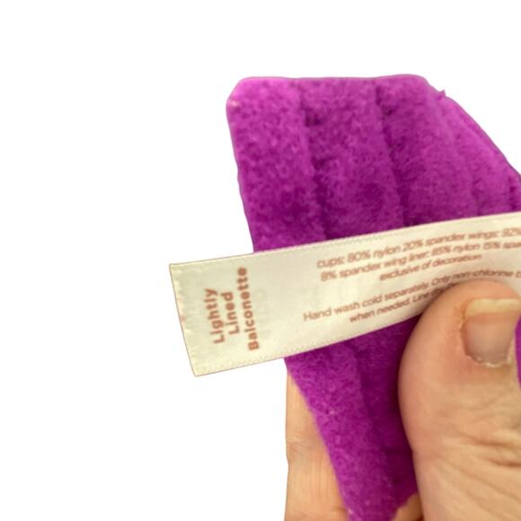 Cacique Lane Bryant 44DD Balconette Bra Purple Lace Lightly Lined - Picture 7 of 7